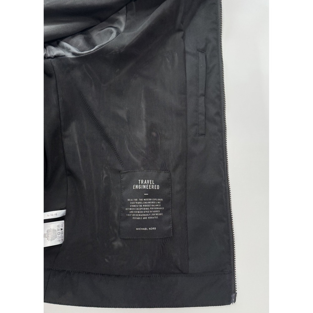 Michael Kors Men's Black Full Zip Bomber Jacket Size Large Minimalist - Picture 8 of 11